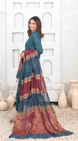 Mable Vol2 Emb Fancy Lawn Emb Banarsi Dupatta Un Stitched 3 Pcs Tawakkal D-1037