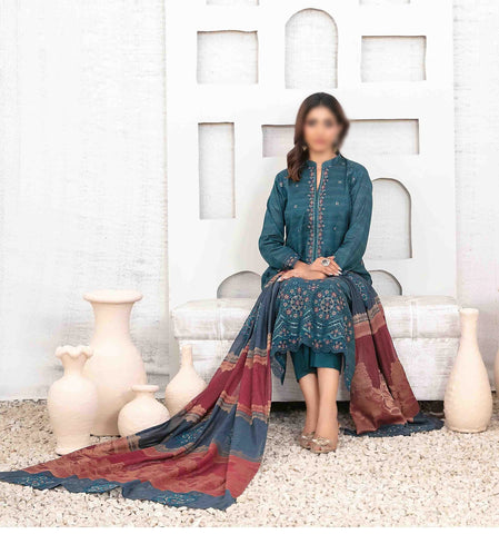 Mable Vol2 Emb Fancy Lawn Emb Banarsi Dupatta Un Stitched 3 Pcs Tawakkal D-1037