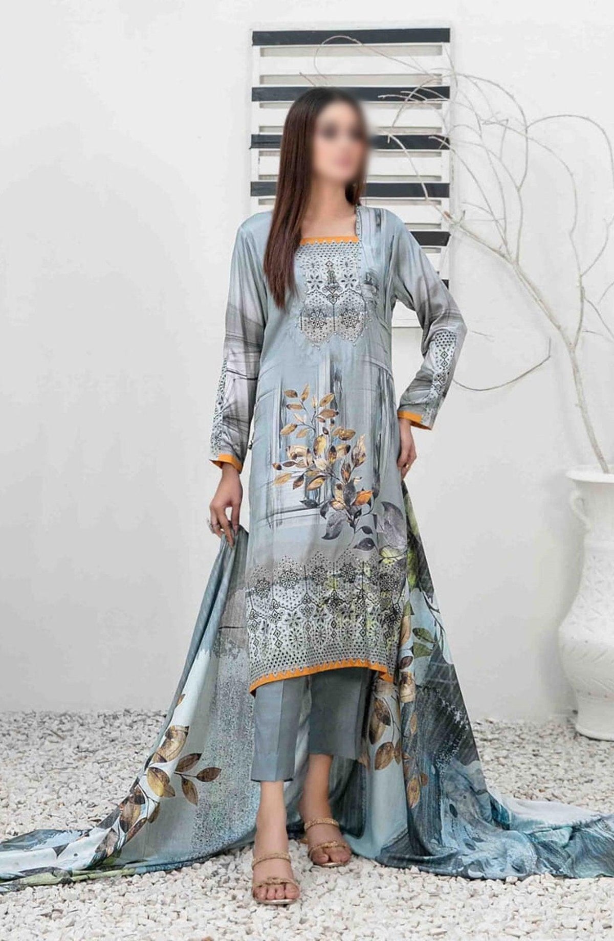 Imza Printed & Emb Linen Coll24 By Tawakkal D-1096