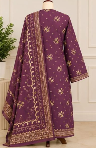 Bin Saeed | Printed Lawn 3 Piece Stitched Suit D-4