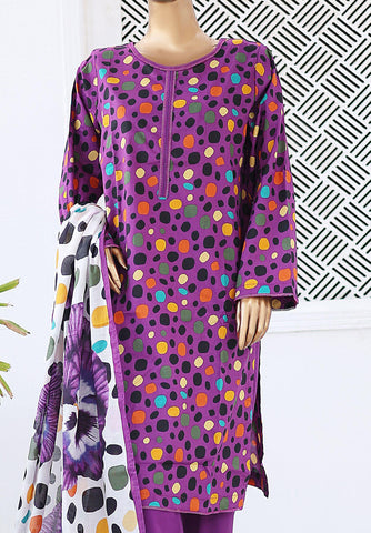 Bin Saeed Printed Lawn Coll"24-3Piece Stitched D-12