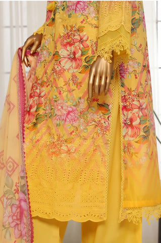 Fusion  Lawn Chikankari Stitched 3 Pcs 2025 Sadabahar D-03