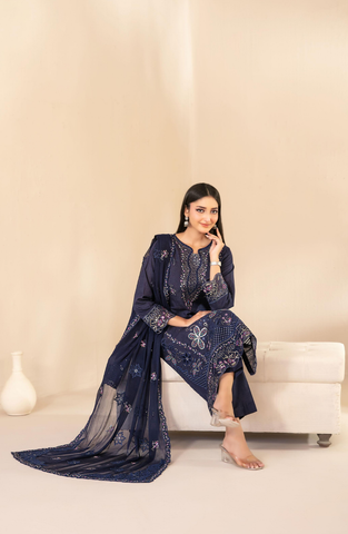 Selma by Shahid Tawakkal | Fancy Embroidered 3 Piece Unstitched Lawn Suit D-5
