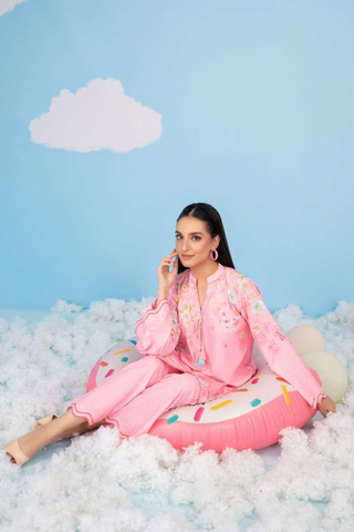 CLOUDS 2 Piece Stitched Printed Crepe Suit D-5