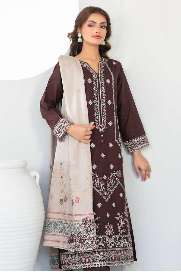 Abdar by Tawakkal | Embroidered Lawn 3 Piece Unstitched Suit D-3