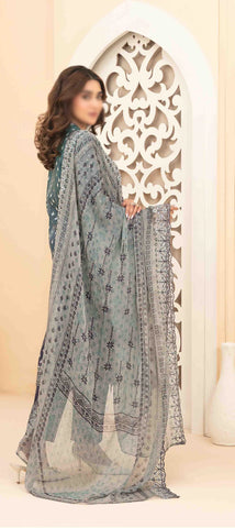 Saalihah Emb Lawn Print Un Stitched 3 Piece  Tawakkal Fabrics D-1116