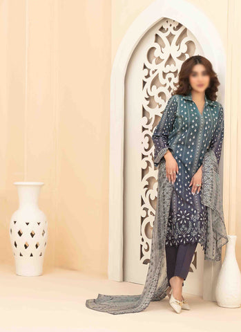 Saalihah Emb Lawn Print Un Stitched 3 Piece  Tawakkal Fabrics D-1116