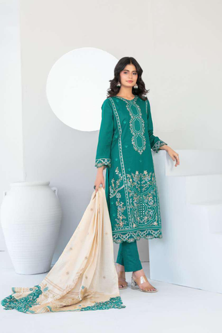 Abdar by Tawakkal | Embroidered Lawn 3 Piece Unstitched Suit D-4