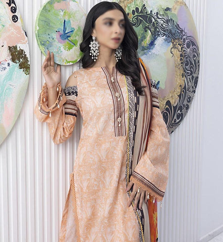 Colors Digital Chiffon Dupatta 3-Pcs Unstitched-V4-24 D-11