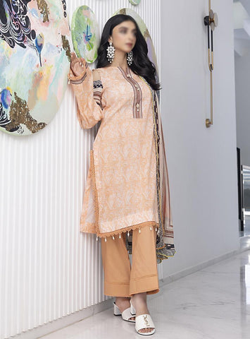 Colors Digital Chiffon Dupatta 3-Pcs Unstitched-V4-24 D-11