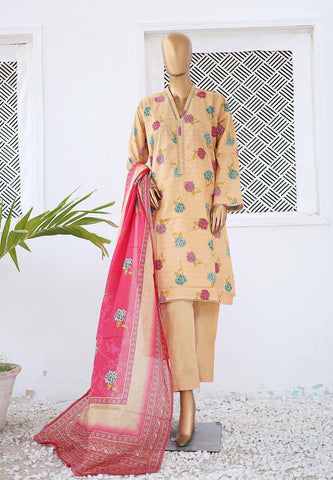 Bin Saeed Printed Lawn Coll"24-3Piece Stitched D-13