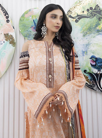 Colors Digital Chiffon Dupatta 3-Pcs Unstitched-V4-24 D-11
