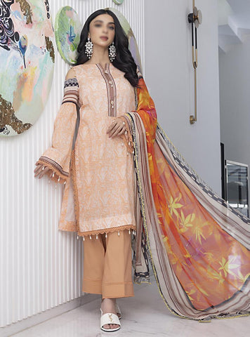 Colors Digital Chiffon Dupatta 3-Pcs Unstitched-V4-24 D-11
