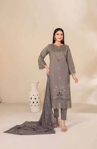 Selma by Shahid Tawakkal | Fancy Embroidered 3 Piece Unstitched Lawn Suit D-6