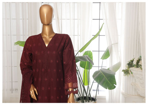 Lawn Chikankari Ciffon Print Dupatta 3 Pcs Stitched Sadabahar D-04