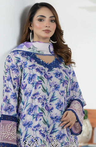 Hayat by Johra Printed & Embroidered Lawn Unstitched 3 Piece Suit D-3