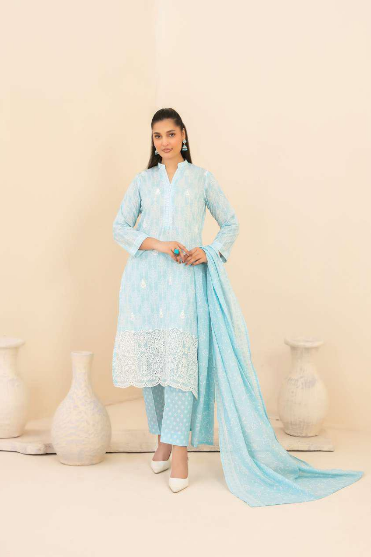 Marin by Tawakkal Fabrics | Embroidered Printed Lawn 3 Piece Unstitched Suit D-5