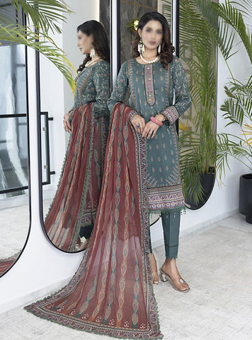 Colors Digital Chiffon Dupatta 3-Pcs Unstitched-V4-24 D-12