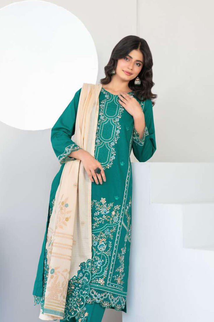 Abdar by Tawakkal | Embroidered Lawn 3 Piece Unstitched Suit D-4