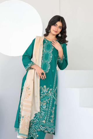 Abdar by Tawakkal | Embroidered Lawn 3 Piece Unstitched Suit D-4