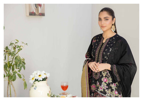Eshaa Emb Lawn Fancy Dupatta  Unstitched 3 Pcs By Johra 856