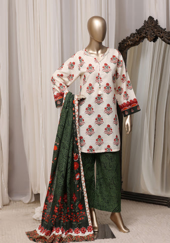 Sadabahar Printed Khaddar Winter collection Stitched 3 Piece Suit D-3
