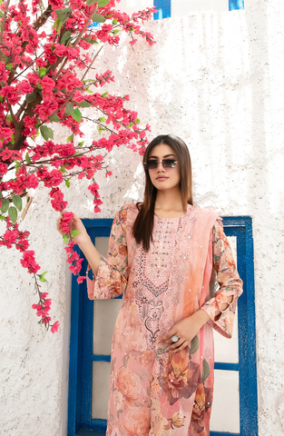 Parizah by Tawakkal | Embroidered Lawn 3 Piece Unstitched Suit D-4