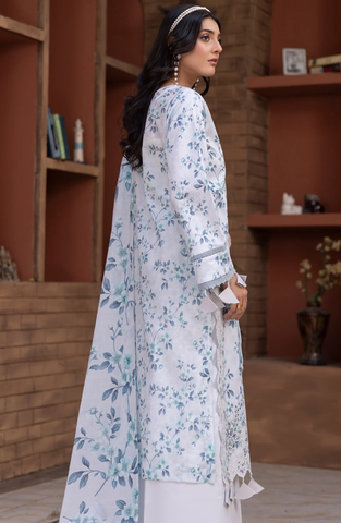 Sanam Saeed Premium | Embroidered Lawn 3 Piece Unstitched Suit D-6