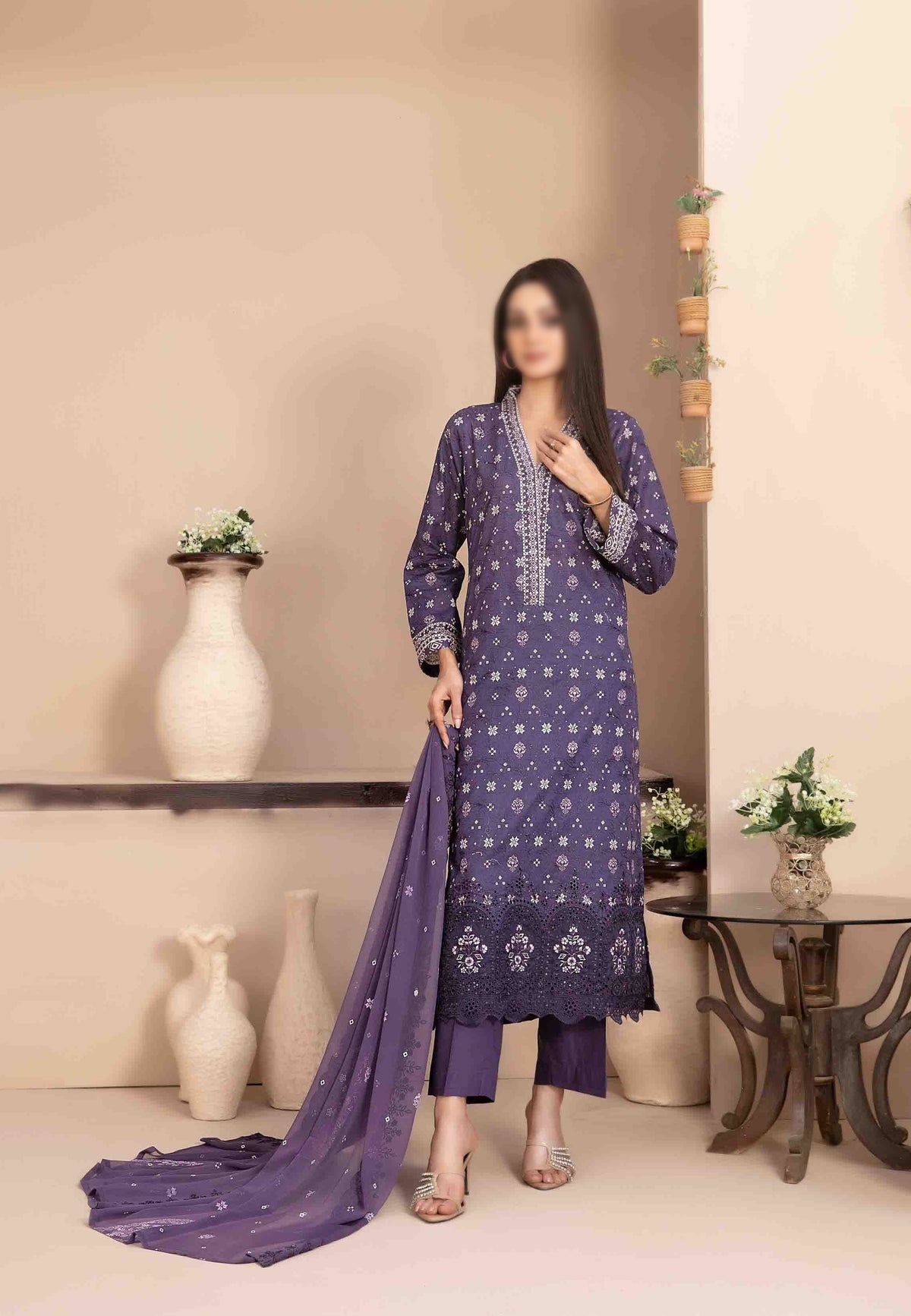 Mira Nur  Embroided Digital Print Un Stitched 3 Pcs By Tawakkal D-1369