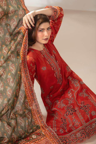 Mamora by Tawakkal Fabrics | Embroidered Digital Printed Lawn 3 Piece Unstitched Suit D-6