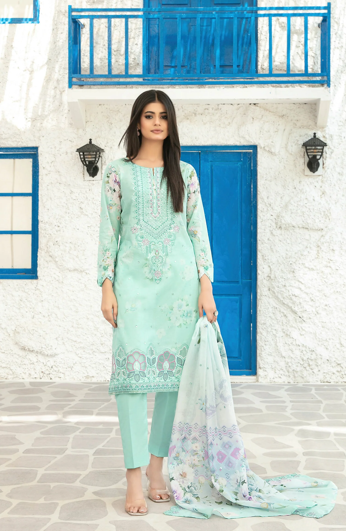 Parizah by Tawakkal | Embroidered Lawn 3 Piece Unstitched Suit D-5