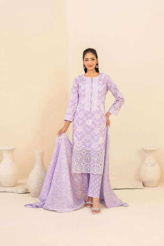 Marin by Tawakkal Fabrics | Embroidered Printed Lawn 3 Piece Unstitched Suit D-6
