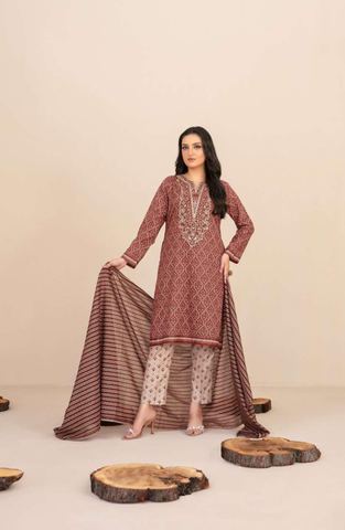 TYLA by Tawakkal Fabrics | Gala Embroidered Rotary Printed Lawn 3 Piece Unstitched Suit D-7