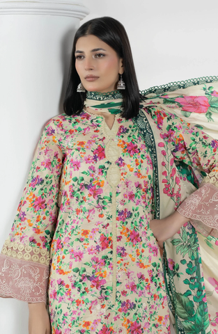 Hayat by Johra Printed & Embroidered Lawn Unstitched 3 Piece Suit D-4