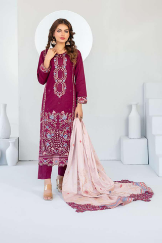 Abdar by Tawakkal | Embroidered Lawn 3 Piece Unstitched Suit D-5