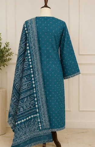 Bin Saeed | Printed Lawn 3 Piece Stitched Suit D-5