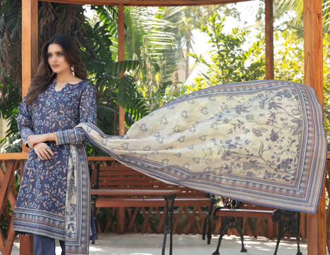 Aneira Vol 2 Lawn Slub Digital Print Un Stitched 3Piece  Tawakkal D-1411