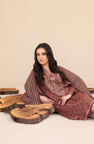 TYLA by Tawakkal Fabrics | Gala Embroidered Rotary Printed Lawn 3 Piece Unstitched Suit D-7