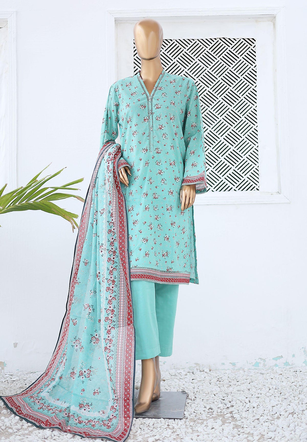 Bin Saeed Printed Lawn Coll"24-3Piece Stitched D-16