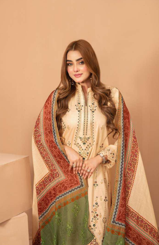 Lillia by Shahid Tawakkal | Fancy Embroidered Lawn 3 Piece Unstitched Suit D-6