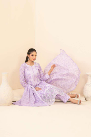 Marin by Tawakkal Fabrics | Embroidered Printed Lawn 3 Piece Unstitched Suit D-6