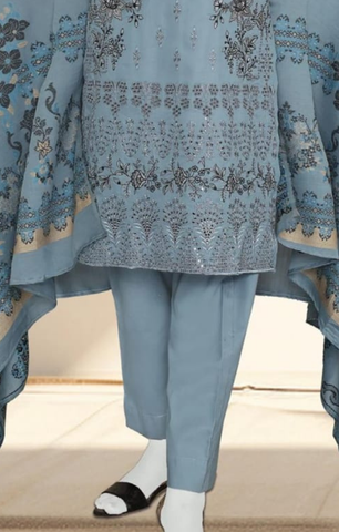 EMBROIDERED LAWN  3 PIECE UNSTITCHED COLLECTION BY KARIMI D-5