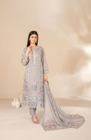 Selma by Shahid Tawakkal | Fancy Embroidered 3 Piece Unstitched Lawn Suit D-7