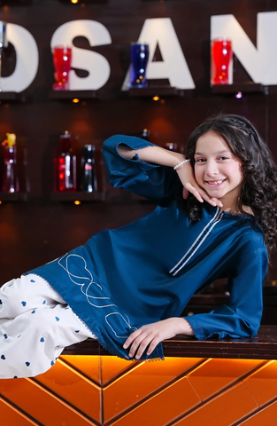 Aloo Meeru Hammi by Amna Khadija | Girls Eid Pret Stitched Suit D-4