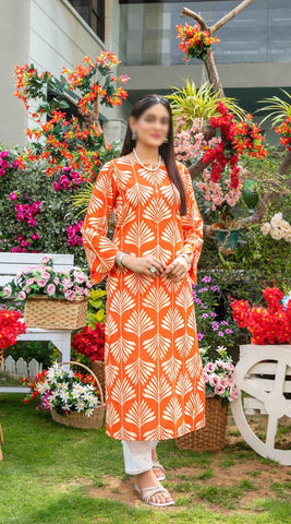 Asmira Stitched Digital Print Lawn 1 Pcs Kurti By Tawakkal Fab D-1583