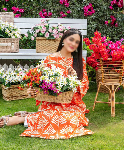 Asmira Stitched Digital Print Lawn 1 Pcs Kurti By Tawakkal Fab D-1583