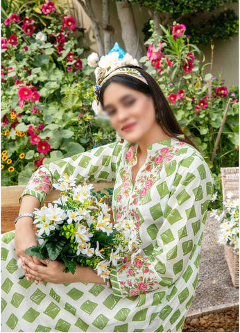 Asmira Stitched Digital Print Lawn 1 Pcs Kurti By Tawakkal Fab D-1585