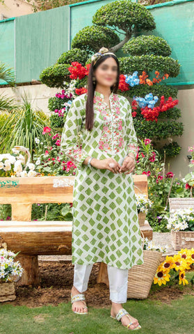 Asmira Stitched Digital Print Lawn 1 Pcs Kurti By Tawakkal Fab D-1585