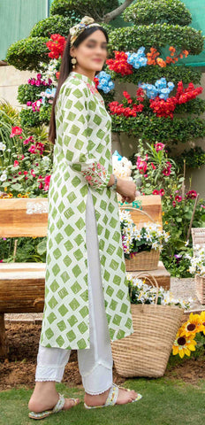Asmira Stitched Digital Print Lawn 1 Pcs Kurti By Tawakkal Fab D-1585