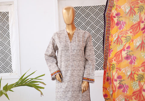 Bin Saeed Printed Lawn Coll"24-3Piece Stitched D-07